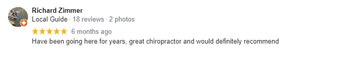 Chiropractic Calgary AB Testimonial Richard Z